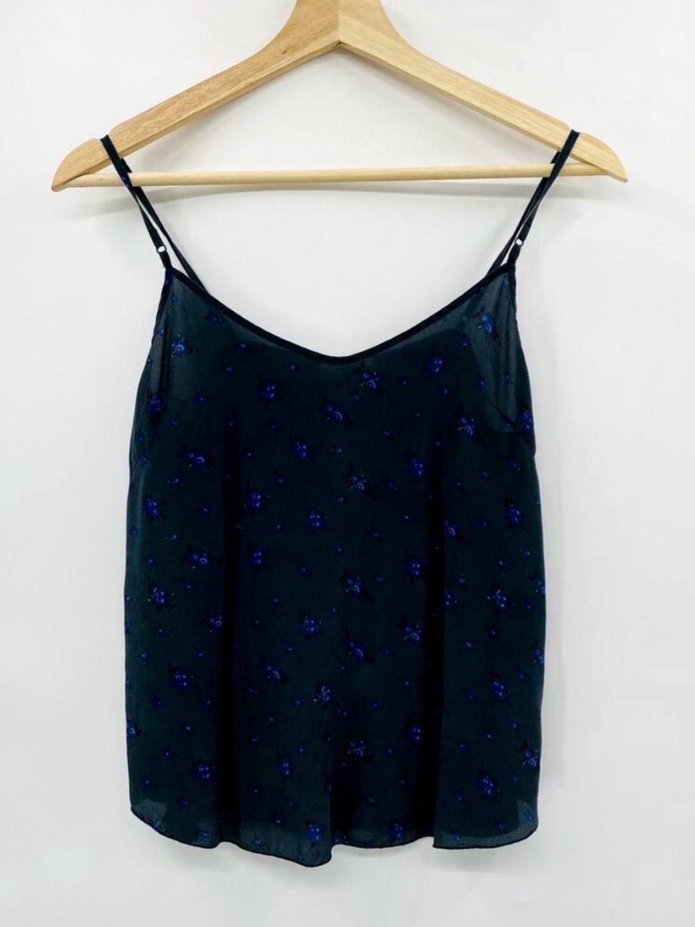 Wilfred 100% Silk Dark Teal Floral Camisole - Picture 2 of 16